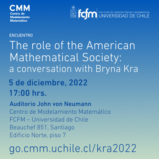 Invitación a Encuentro “The role of the American Mathematical Society: a conversation with Bryna Kra”