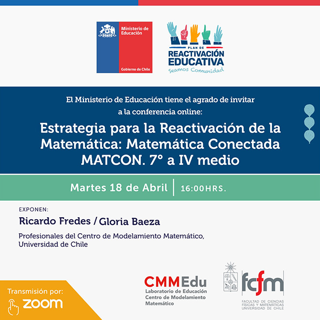 Invitación a Webinar Matemática Conectada MatCon