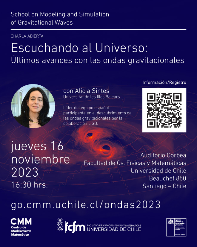 Invitación a charla abierta Escuchando al Universo: Últimos avances con las ondas gravitacionales
